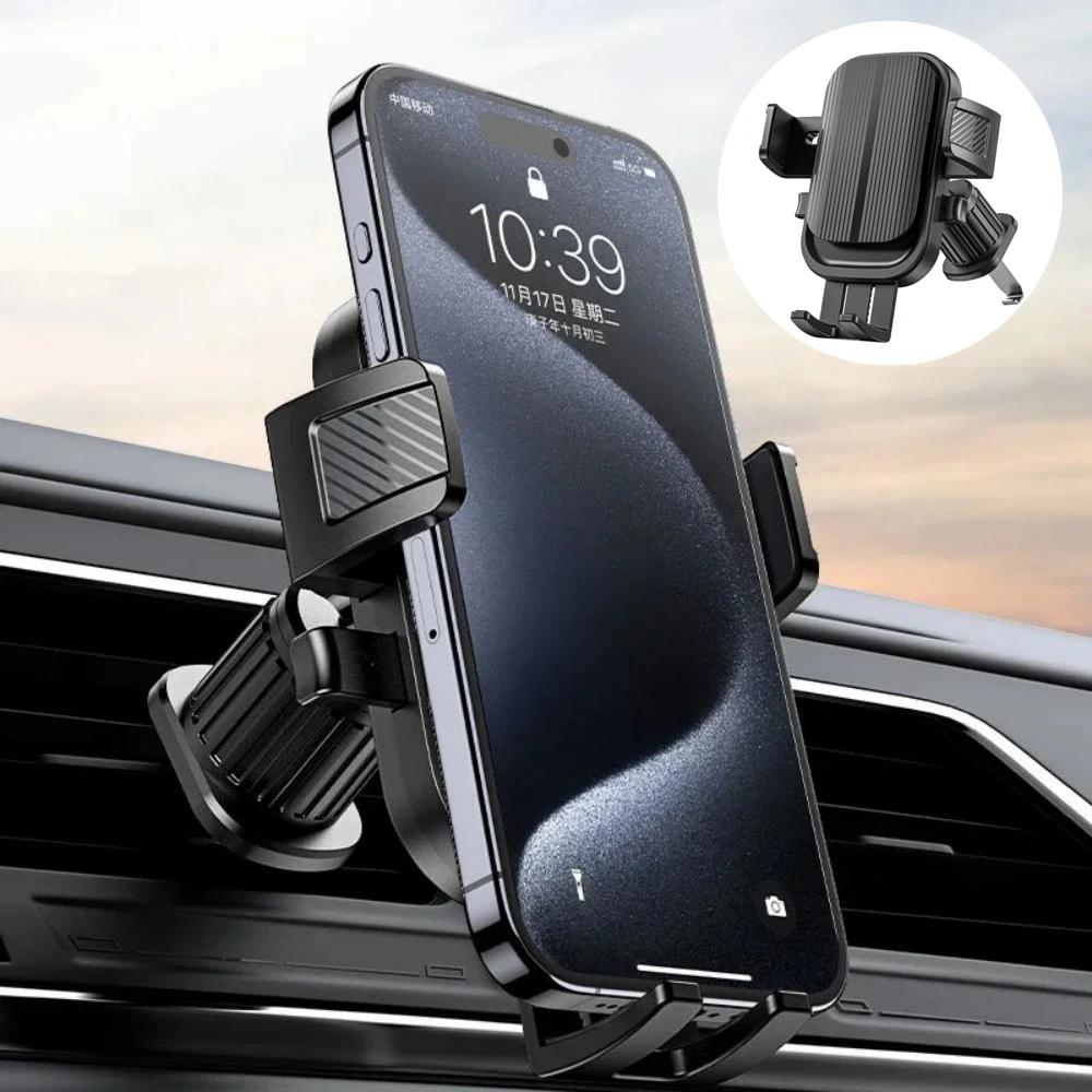 Universal Flexible Cell Phone Holder Car, Phone Mount for Car Air Vent, Auto Lock Car Phone Holder for iPhone Most Smartphone