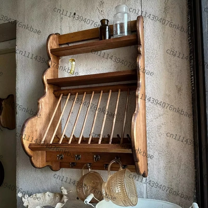 Mid-Century Holz-Wandschrank, schwebendes Regal, Vintage-Hängeschrank, Küchen- und Speisekammer-Aufbewahrungsorganizer