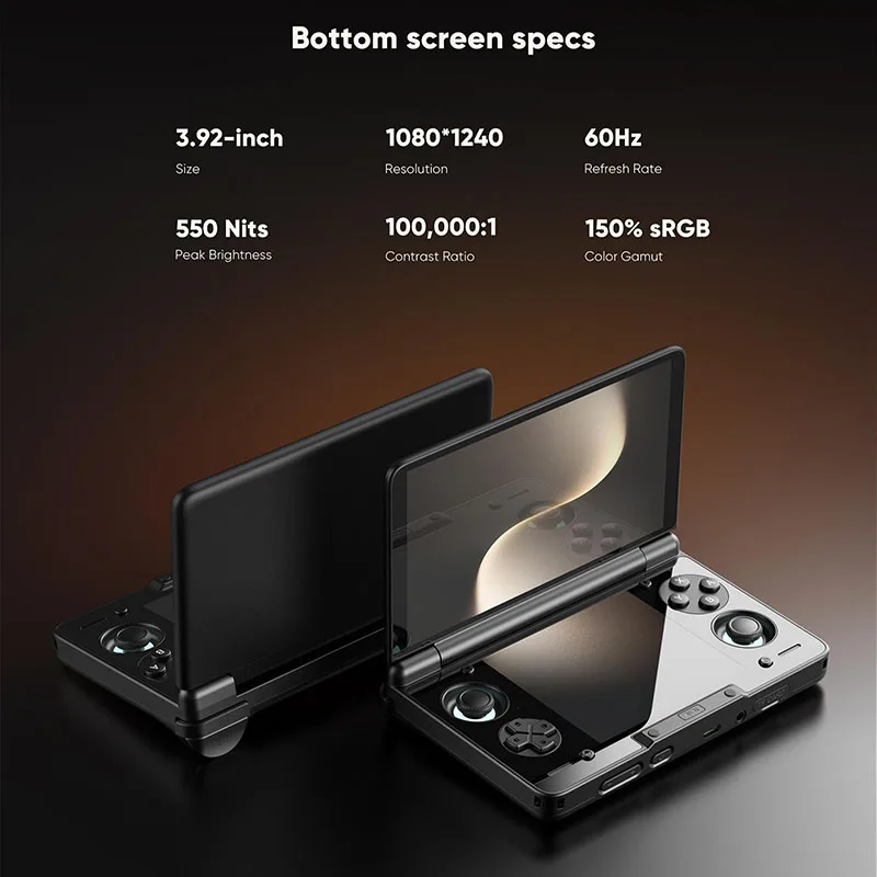 AYN THOR Consoles de jeu portables pliables avec prise en charge WiFi7 BT5.3, consoles de jeu portables avec écran double 6