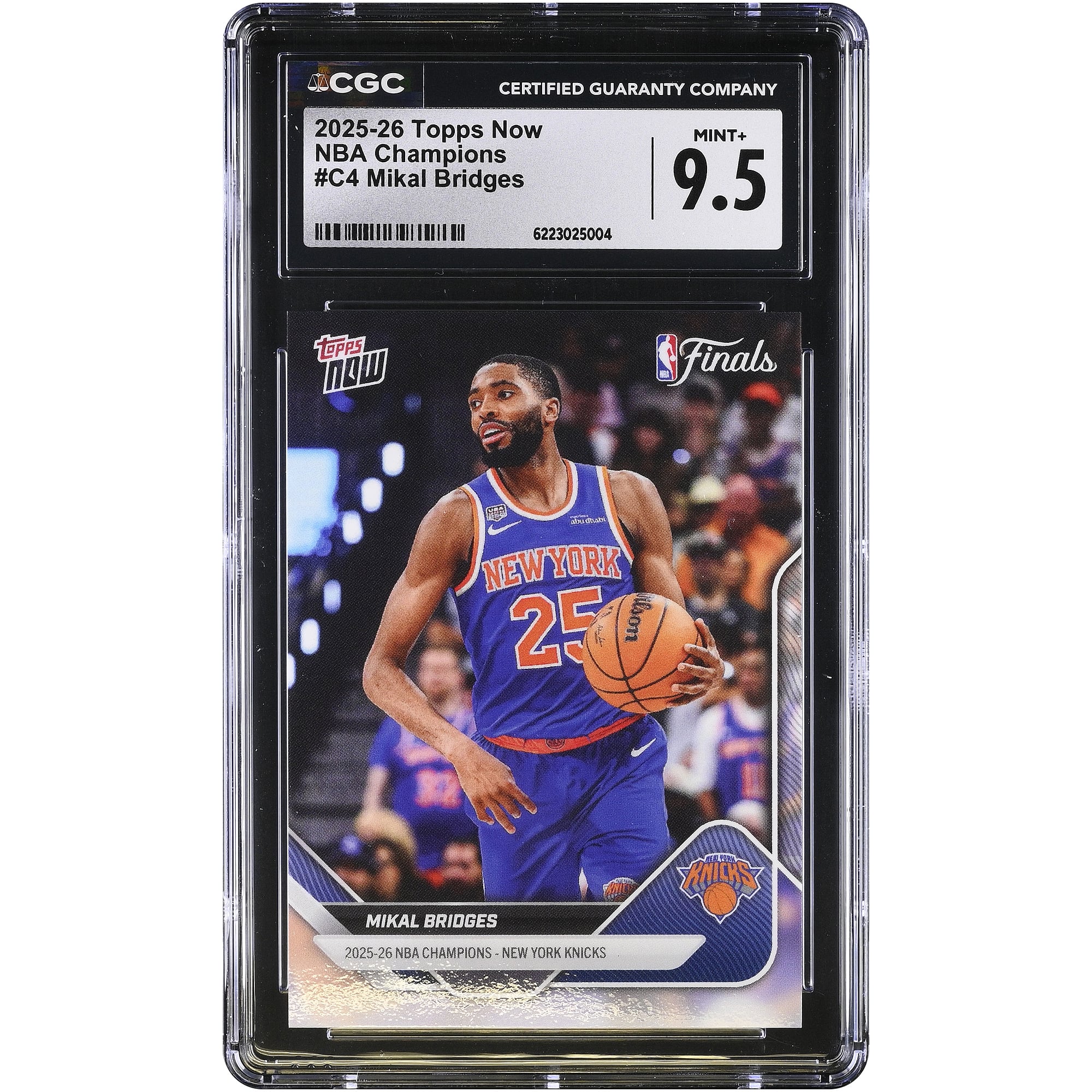 Carte Mikal Bridges New York Knicks 2025-26 Topps Now Champions NBA #C4 authentifiée CGC MINT+ 9.5 - No Gender Taille: No Size
