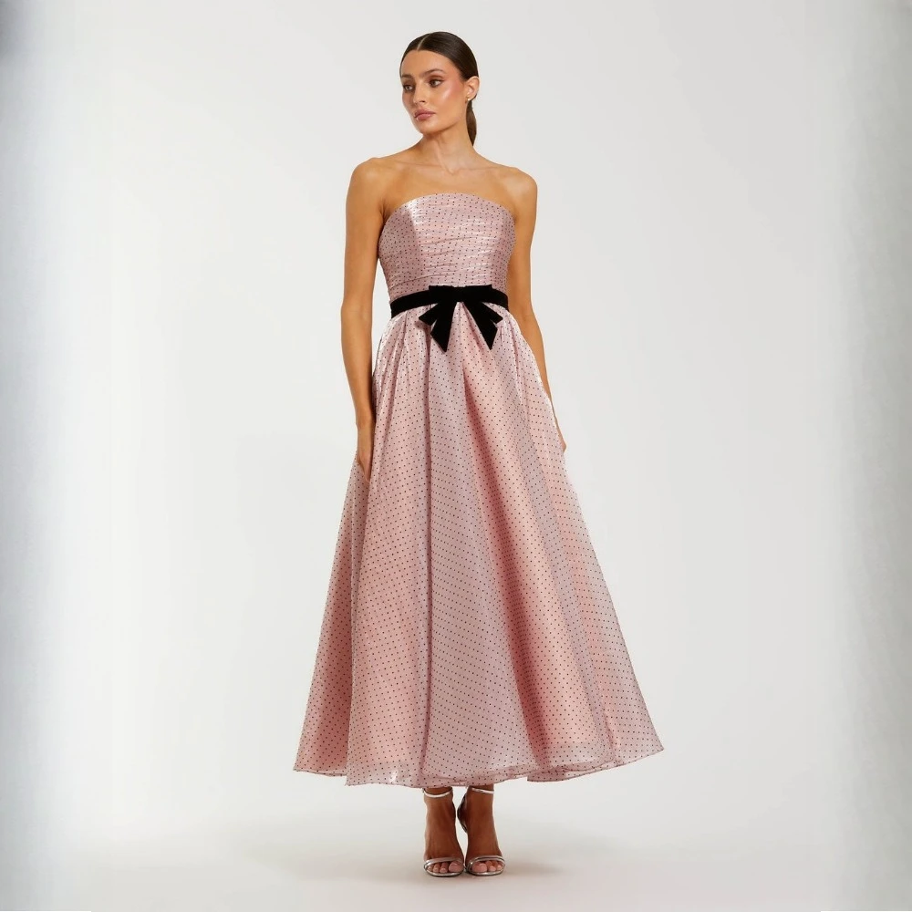 Customized Sexy Strapless Sleeveless Women Evening Dresses Vintage Prom Gowns Ball Vestido De Noite Exclusivamente Para Mulheres