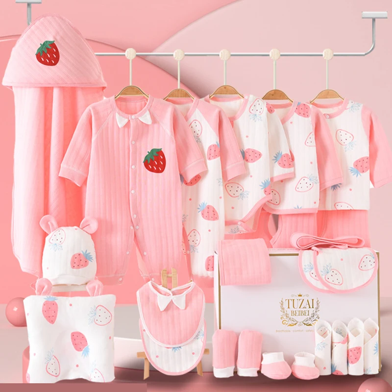 Ensemble de vêtements en coton pour bébé fille de 0 à 6 mois, costumes de vêtements pour bébé garçon, dessin animé, 24 22 21 pièces/ensemble, vêtements pour nouveau-né
