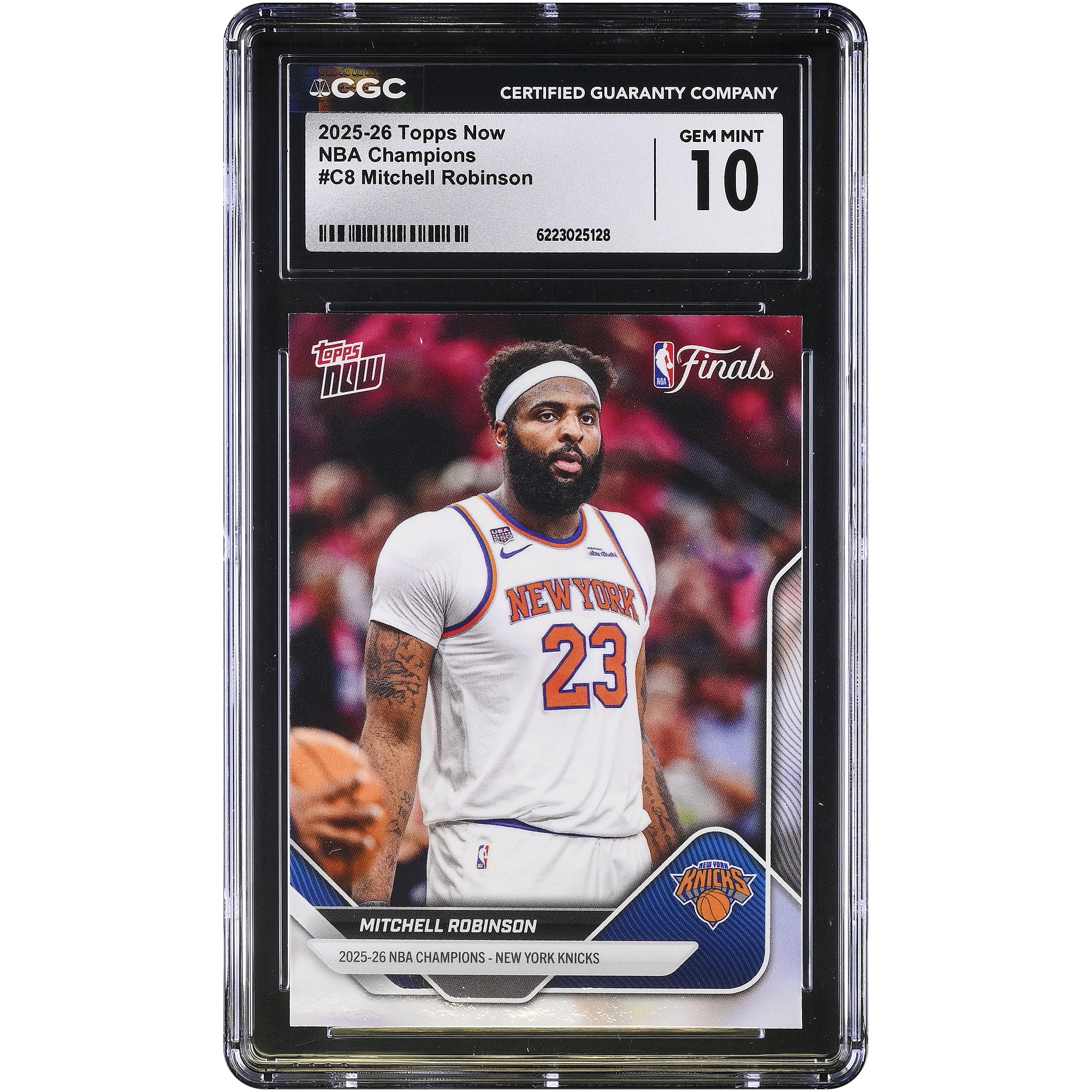 Carte Mitchell Robinson New York Knicks 2025-26 Topps Now Champions NBA #C8 Authentifiée CGC État neuf (GEM MINT) - No Gender Taille: No Size
