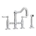 Rohl Acqui® Bridge Faucet w/ Handles, Metal in Gray | 10.72 W x 10.22 D in | Wayfair A1458LMWSAPC-2