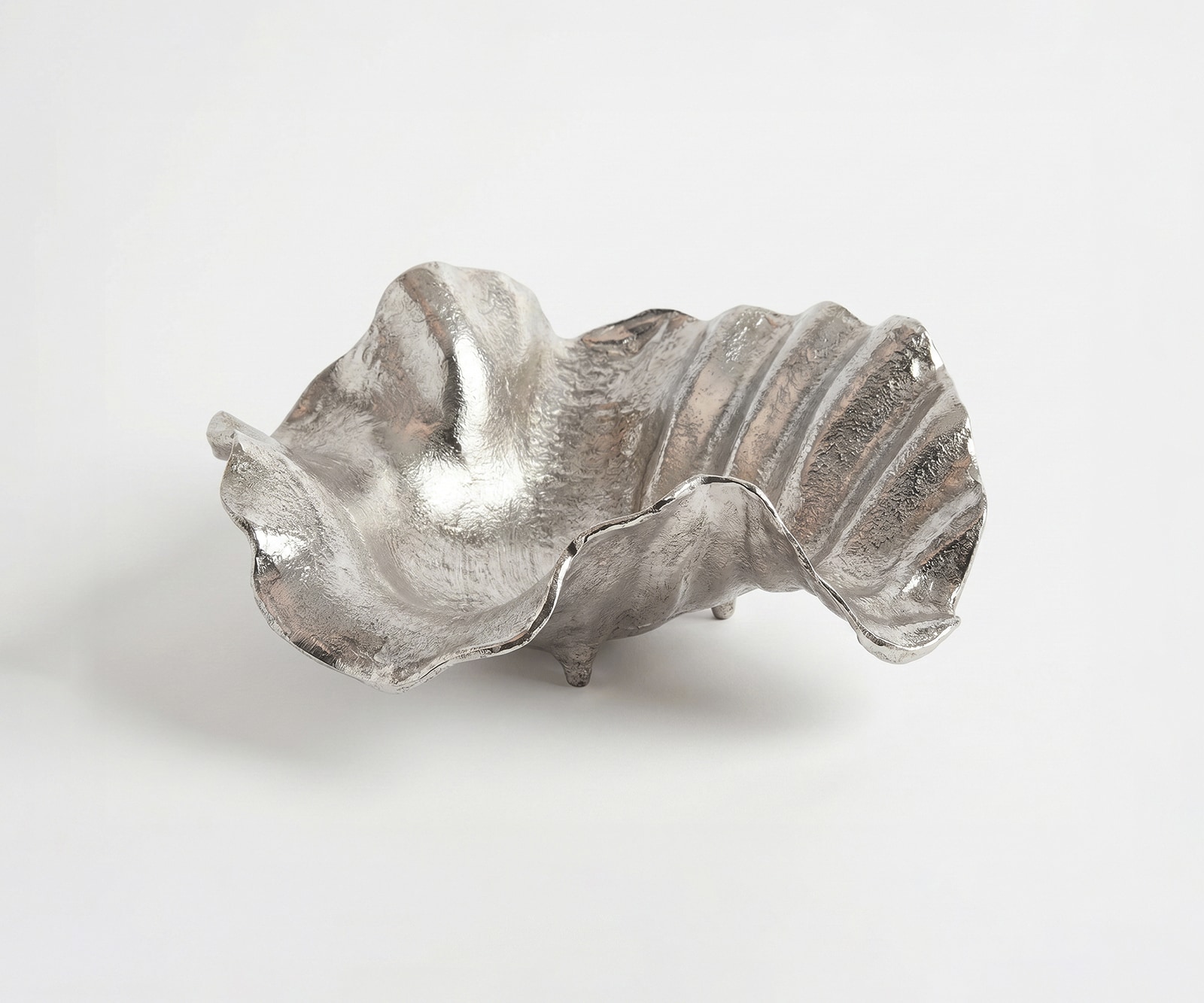 DELIFE Schale Almira B38 x T38 x H15 cm Aluminium Platin Handgemacht, Wohnaccessoires