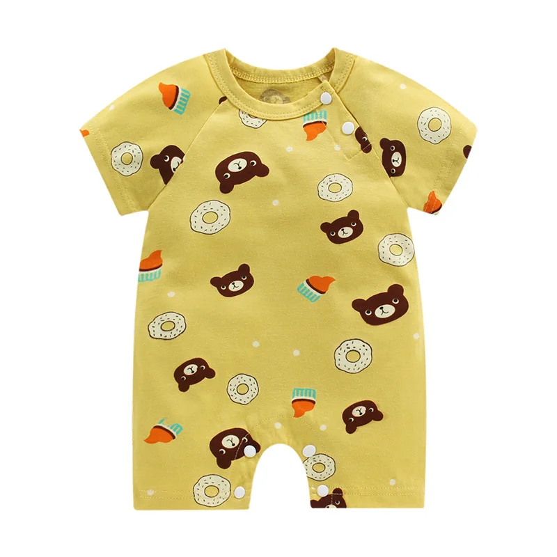 Vêtements pour bébés nouveau-nés, vêtements pour bébés garçons et filles, body en coton, combinaison à manches courtes d