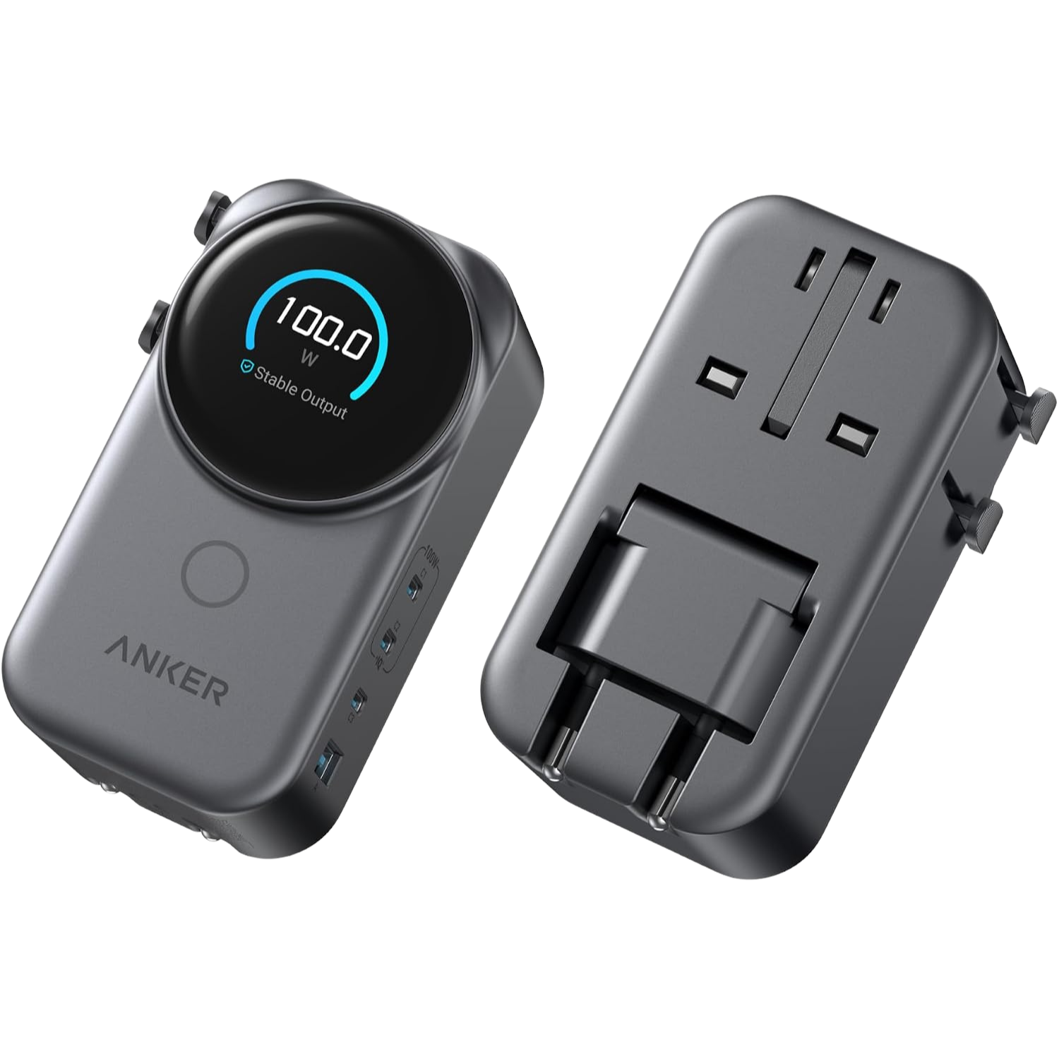 Anker Smart Reiseadapter, kompakter 100W GaN USB C universelles Ladegerät