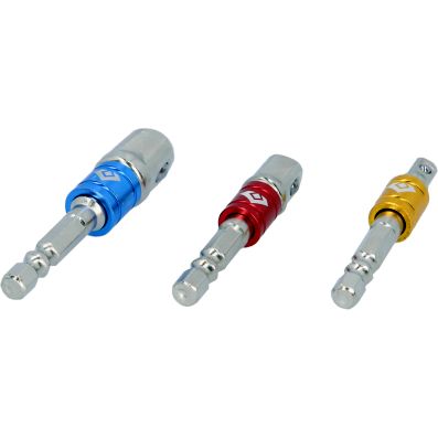 BRILLIANT TOOLS Vierkantadapter-Bitsatz 1/4 Vierkant-Adapter-Satz + 3/8 1/2, 3-tlg BT053003