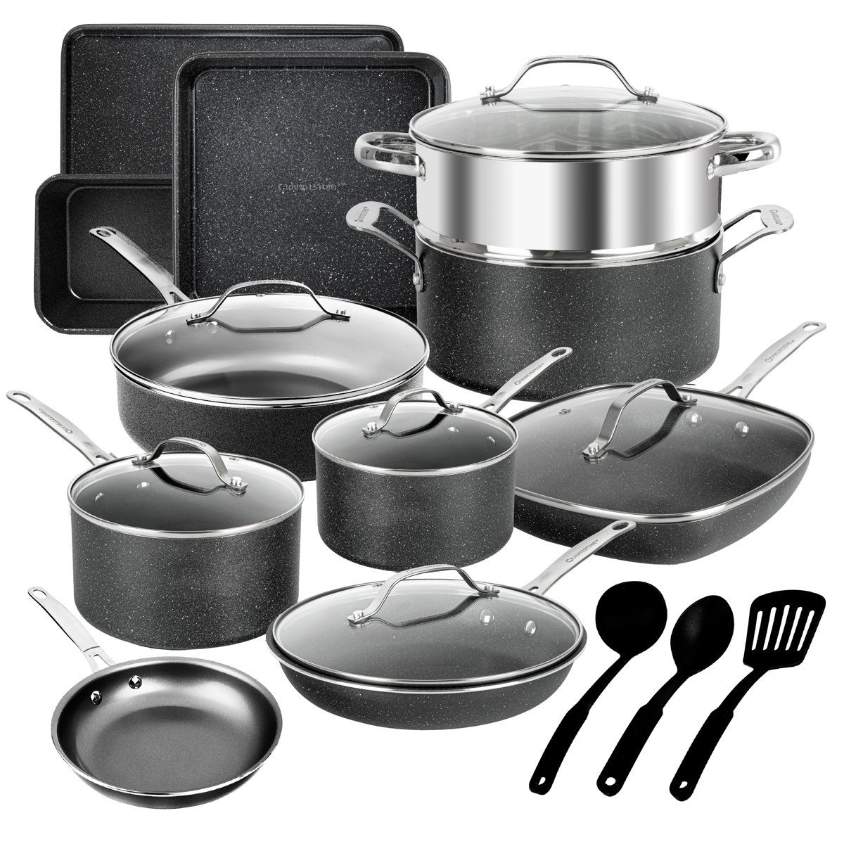 20 Piece Nonstick Cookware Set With Bakeware Diamond Reinforced Kitchen Pots And Pans 20 Piece Nonstick Cookware Set With Bakeware Diamond Reinforced Kitchen Pots And Pans