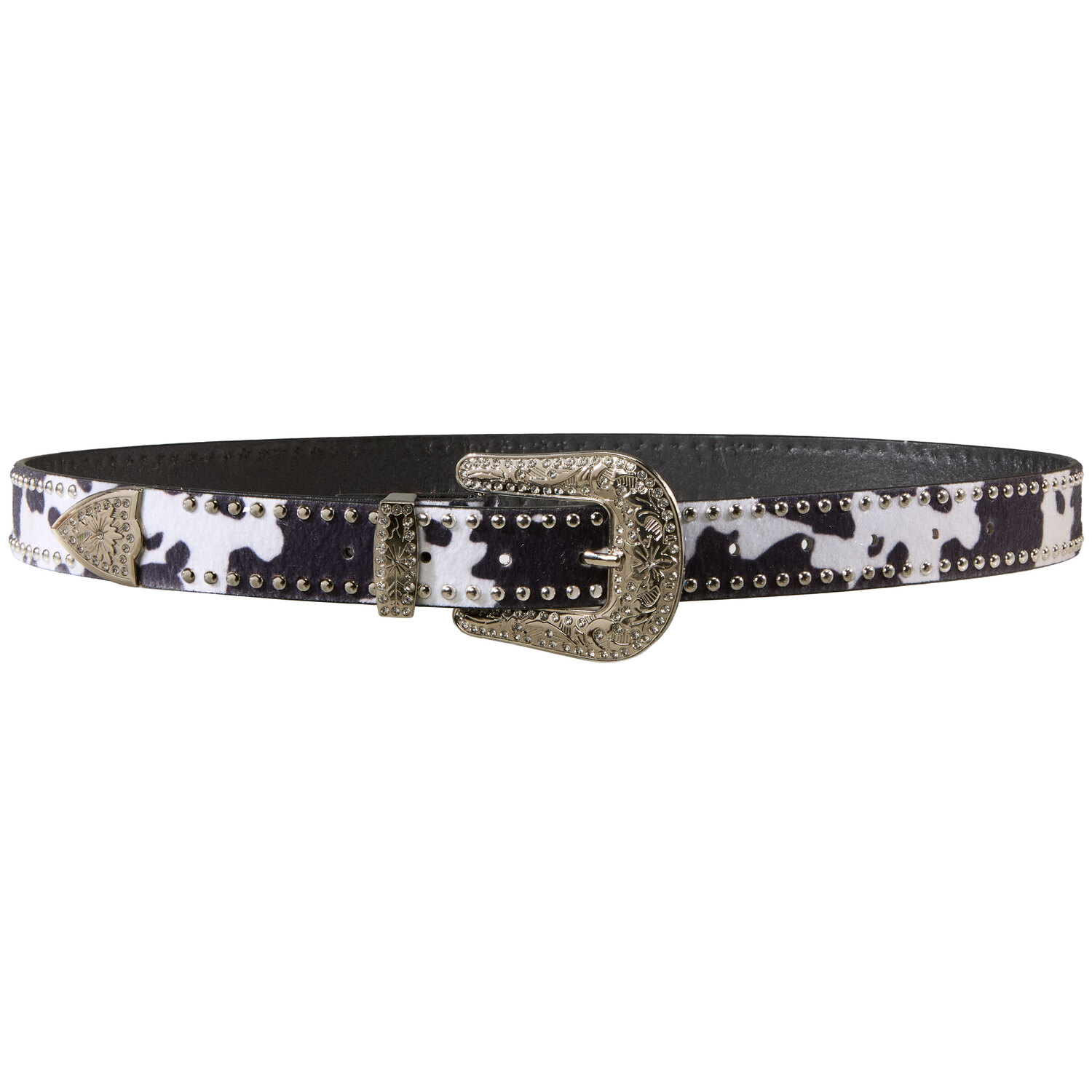 Ceinture "Vache", noir/blanc