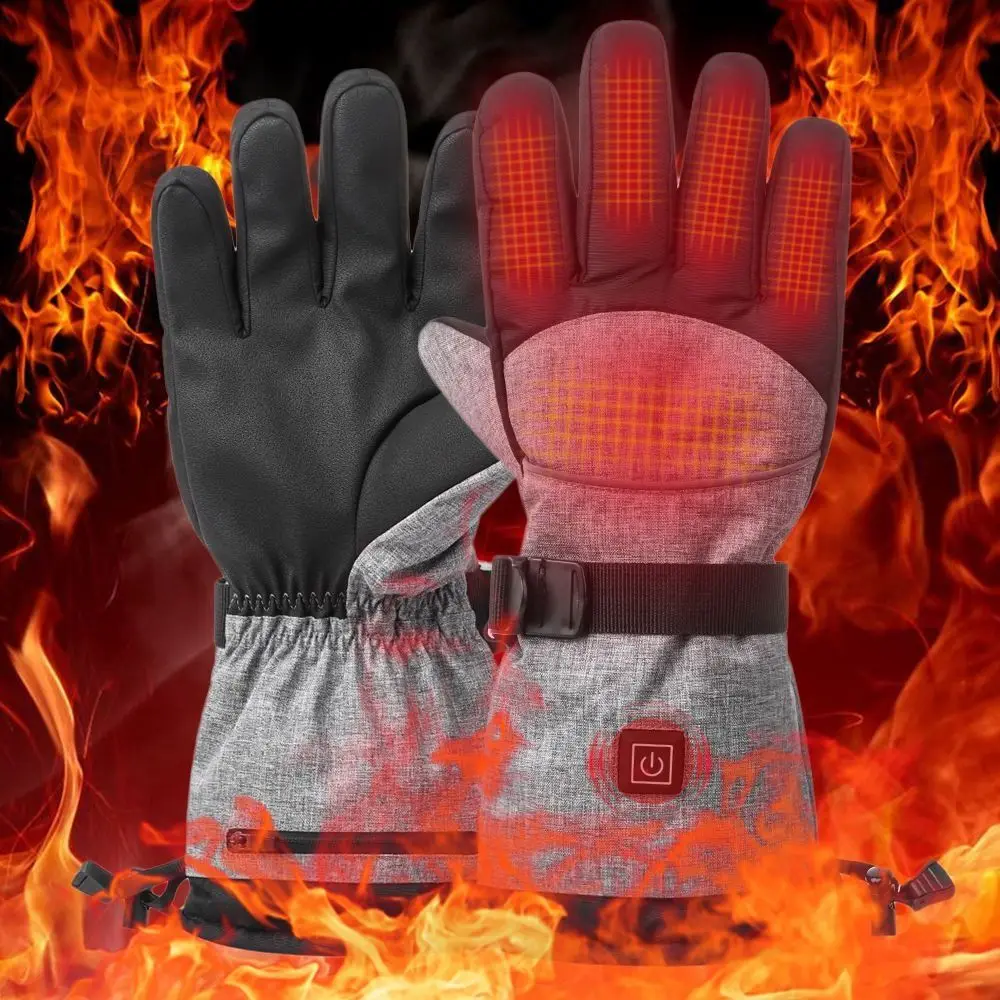 Gants de ski pratiques à écran tactile, en coton, imperméables, électriques, thermiques, chauffants, pour l'hiver