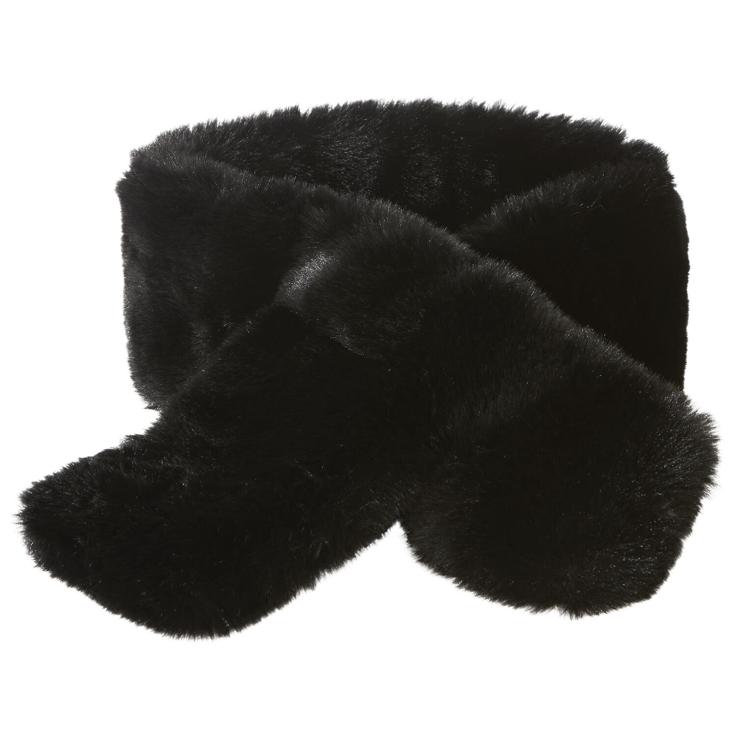 Schal Plüsch, schwarz