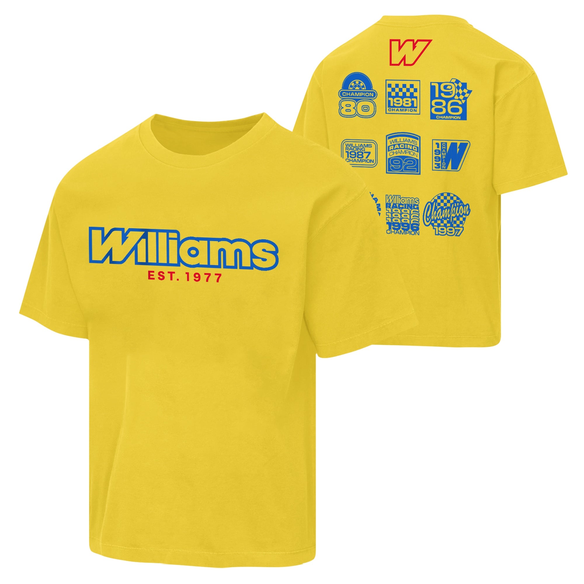 T-shirt Rokit Williams Racing Heritage Championship Supersoft Washed - Jaune - Homme Taille: 2XL