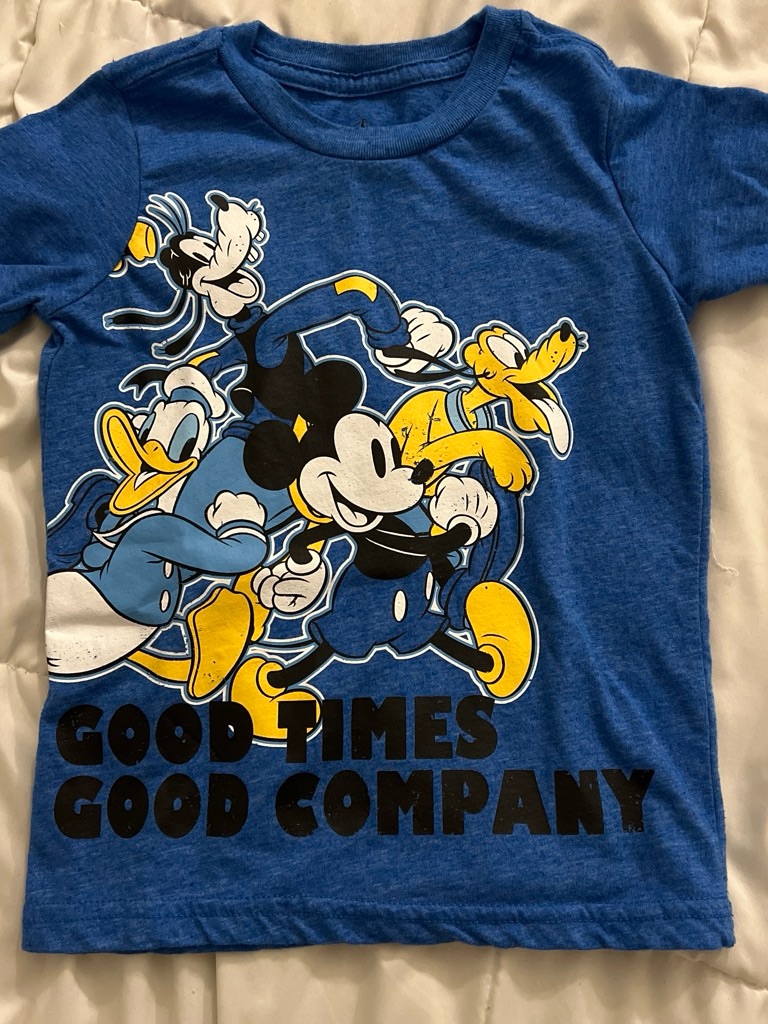 Disney Shirts & Tops | Disney Kids' 3t 'Good Times Good Company' Mickey & Friends Graphic Tee | Color: Blue/Yellow | Size: Us/Au Xxs/Exexch (3)