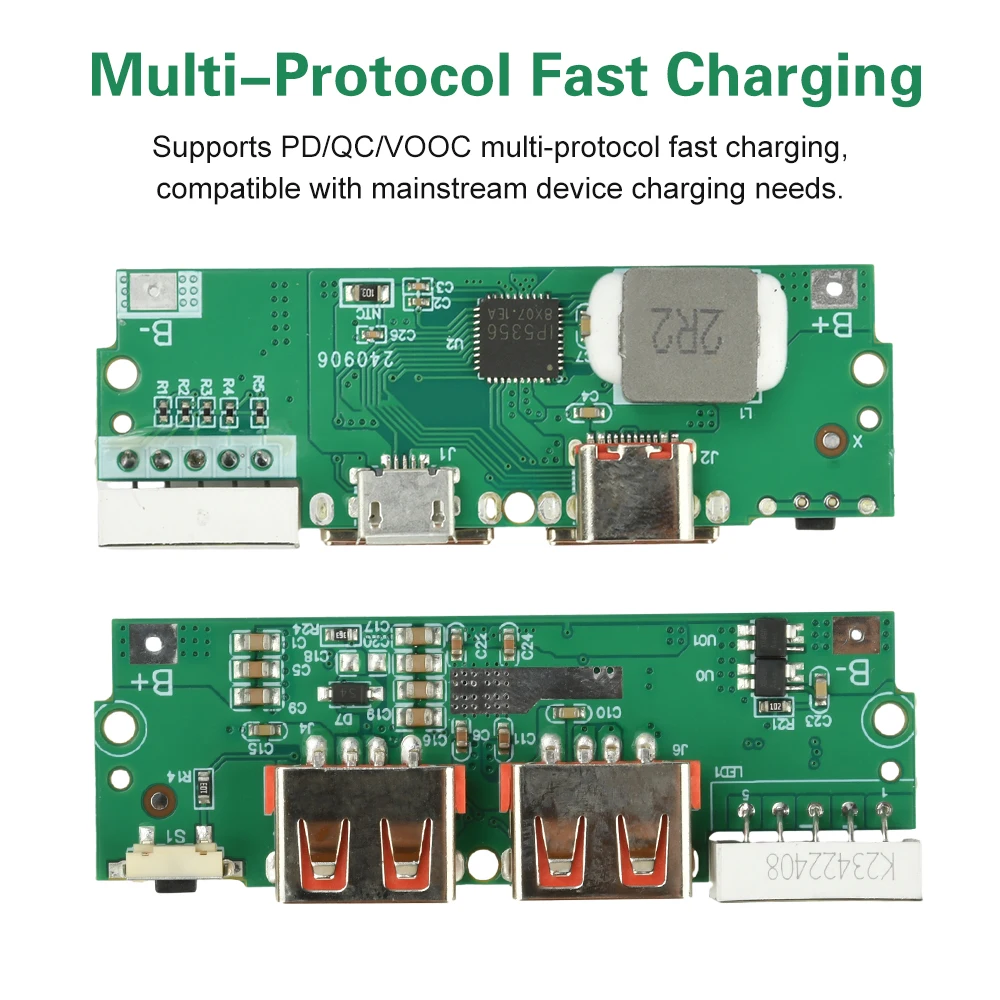 PD/QC/VOOC 2.5W charge rapide carte mère batterie externe bricolage 3.7V batterie au Lithium ternaire carte mère alimentation carte