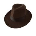 THE MOVIE SHOP LTD Adventurer Wool Felt Sable Brown Fedora Hat, Small, 55cm