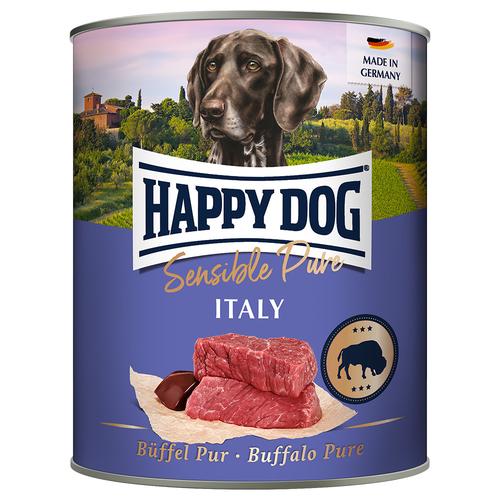 Sparpaket: 12x800g Happy Dog Sensible Pure Italy (Büffel Pur) Hundefutter nass