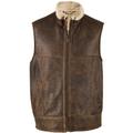 SNUGRUGS Mens Luxury Sheepskin Leather Gilet/Body Warmer. Size 44" Brown