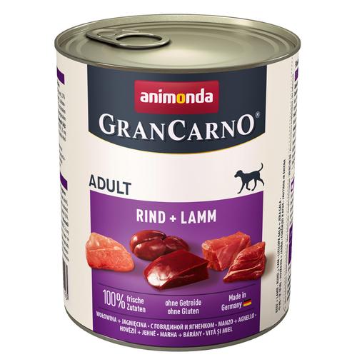 24 x 800 g animonda GranCarno Original Adult Rind & Lamm Hundefutter nass