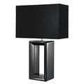 Searchlight Reflections 1 Light Large Mirror Table Lamp With Black Silk Shade