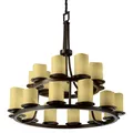 Justice Design Group CandleAria Dakota 2-Tier Chandelier - CNDL-8767-10-AMBR-DBRZ