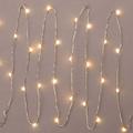 Gerson 36901 - 30 Light 5' Silver Wire Warm White Battery Operated LED Miniature Christmas Light String Set