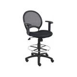 Boss Office & Home Black Drafting Chair with Adjustable Arms