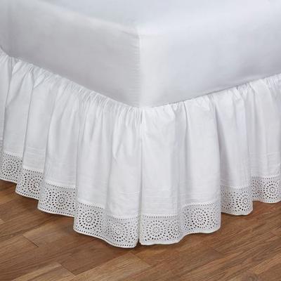 Cutwork Gathered Bedskirt White, King, White