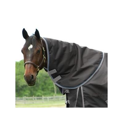 SmartPak Ultimate Neck Rug - Large (78 - 84) - Lite (0g) - Black w/ Grey Trim & Royal Piping - Smartpak