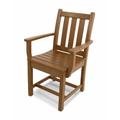 POLYWOOD® Traditional Garden Dining Outdoor Arm Chair Plastic/Resin in Brown | 34.75 H x 22.5 W x 21.75 D in | Wayfair TGD200TE