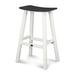 POLYWOOD® Contempo 30" Saddle Outdoor Bar Stool Plastic in White/Black | 29.75 H x 20.5 W x 15.75 D in | Wayfair 2012-FWHBL
