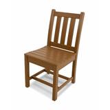 POLYWOOD® Traditional Garden Dining Side Chair Plastic/Resin in Brown | 34.75 H x 17 W x 21.75 D in | Outdoor Dining | Wayfair TGD100TE