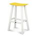 POLYWOOD® Contempo 30" Saddle Outdoor Bar Stool Plastic in White/Yellow | 29.75 H x 20.5 W x 15.75 D in | Wayfair 2012-FWHLE