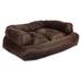 Luxury Micro Suede Overstuffed Pet Sofa, 36" L X 54" W X 13" H, Hot Fudge, X-Large, Brown