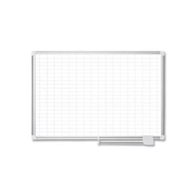 "MasterVision 72 x 48 Grid Planning Board, 1 x 2 Grid, Wht/Sil, EA, BVCMA2792830 | by CleanltSupply.com"