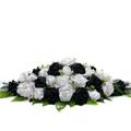 Silk Wedding Flowers Hand-made by Petals Polly, TOP TABLE ARRANGEMENT, WHITE & BLACK ROSE