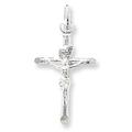 Childrens Sterling Silver Small Crucifix Pendant On A 14 Inch Curb Necklace