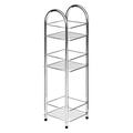 Premier Housewares 1600730 Shelving Unit Chrome Garage Storage 3 Tier Bathroom Organiser Non- Slip Shed Shelving Unit,Silver,Height 81 cm x width 24 cm x depth 22 cm