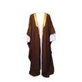 Desert Dress Black Bisht Cloak Arab Dress Thobe Saudi Mens Robe Eid Coat Mishlah Sheikh Royalty Omani Dubai (Brown)