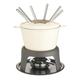 MasterClass Cast Iron Fondue Set, Fondue Pot with 6 Forks and Cast Iron Enamelled Bowl, Superior Heat Retention & Adjustable Burner, Gift Boxed, Cream, 21x18cm