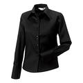 Russell Collection Ladies/Womens Long Sleeve Ultimate Non-Iron Shirt (L) (Black)