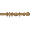 Rolls Woodline 35mm Wooden Ball Curtain Pole Set, Light Oak, 180cm