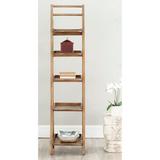 Gracie Oaks Rexhie 71.3" H x 16.5" W Solid Wood Ladder Bookcase Wood in Brown | 71.3 H x 16.5 W x 15 D in | Wayfair