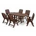 POLYWOOD® Nautical Folding Highback Chair 7-Piece Outdoor Dining Set Plastic | Wayfair PWS125-1-MA