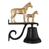 Montague Metal Products Inc. Cast Mare & Colt Bell Metal in Yellow | 16.5 H x 12.5 W x 7.75 D in | Wayfair CB-1-55-GB