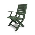 POLYWOOD® Signature Folding Outdoor Chair Plastic/Resin in Green | 37.25 H x 24.75 W x 26.5 D in | Wayfair 1900-GR