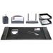 Dacasso Crocodile Embossed 10 Piece Desk Set Leather in Black | Wayfair D2220