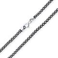 Bling Jewelry Bali Style Thin .925 Sterling Silver Coreana Black Antiqued Popcorn Chain Necklace For Men For Women 3MM 18 Inch