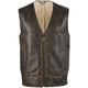SNUGRUGS Mens Luxury Brown Sheepskin Leather Gilet/Body Warmer (Giles). Size 44"