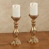 Adriana Candleholder Set Burnished Gold Set of Two, Set of Two, Burnished Gold